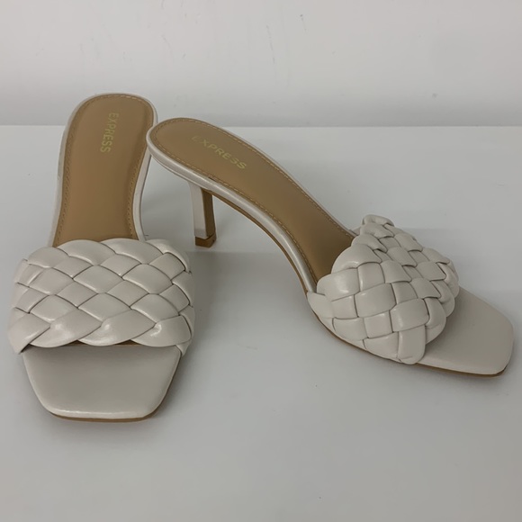 Express Braided Faux Leather Heeled Sandals Size 7.5 - Picture 2 of 5